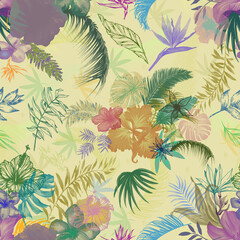 seamless background with tropicals