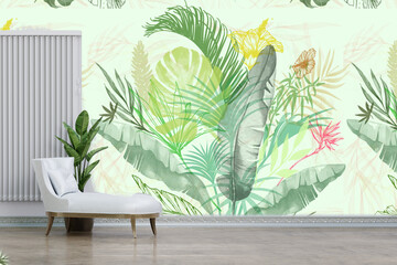 Tropical and Summer background Mockup