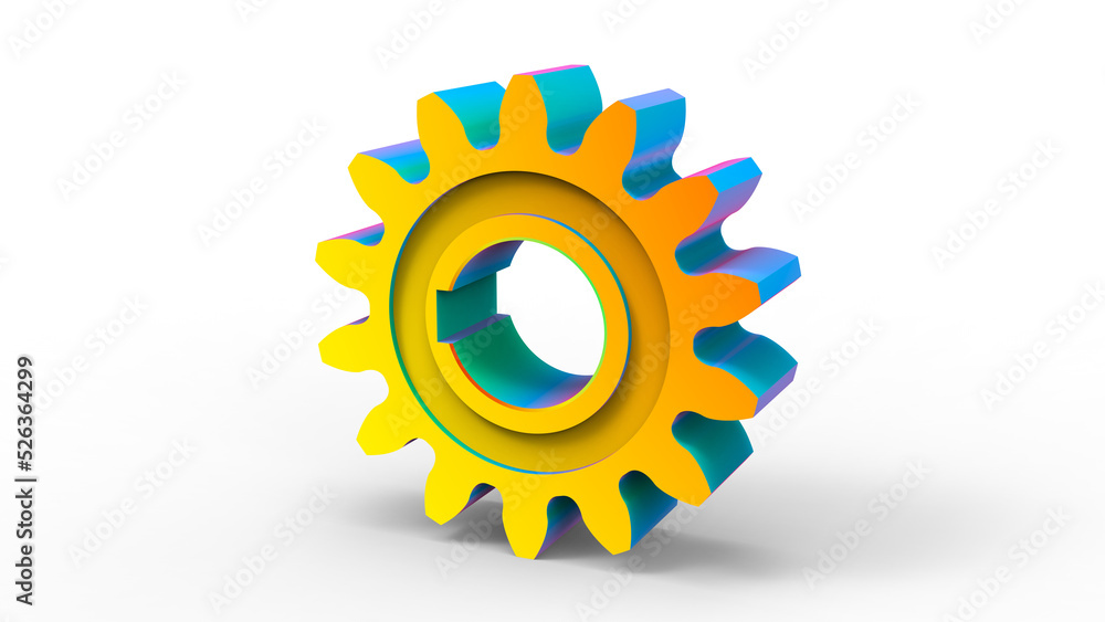 Poster 3d render - gear finite element analysis