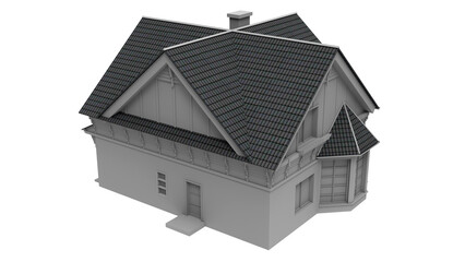 3D render - small 3D model house