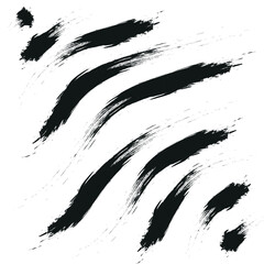 Stylish abstract brush stroke collection on white background