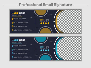 Email signature template design or email footer and personal social media cover