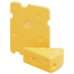cheese 3d render icon illustration
