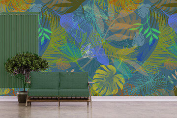 Tropical and Summer background Mockup