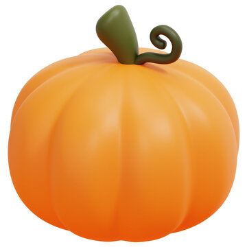 pumpkin 3d render icon illustration