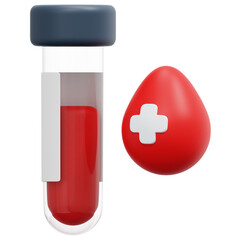 blood test 3d render icon illustration