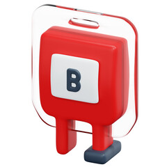 blood type b 3d render icon illustration