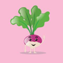 Vegetable cute characters with kawaii faces cartoon illustration. doodle character.