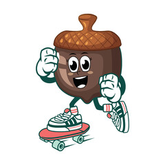 peanut cute characters with kawaii faces cartoon illustration. doodle character.