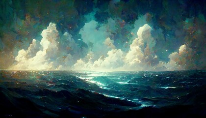 Naklejka premium 大海原 イラスト