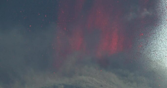 Details of lava during a volcanic paroxysm. Etna 