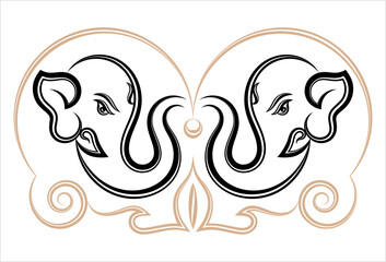 Ganesha The Lord Of Wisdom Calligraphic Style M_2208022