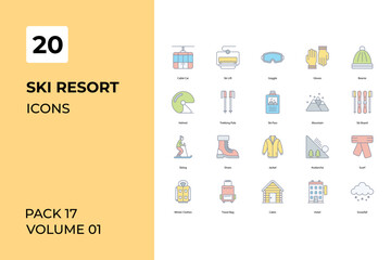 Ski Resort icons collection. Set contains such Icons as activity, chalet, collection, more 
