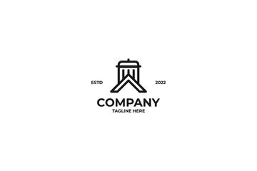 Flat trash house logo design vector illustration idea