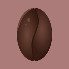 Realistic coffee bean. 3d. Vector