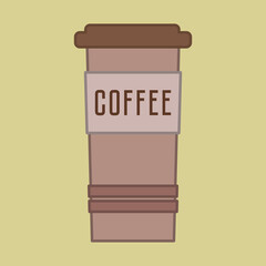 Large coffee cup. Coffee house. Vector