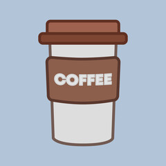 Vector illustration. Stylish coffee cup for a coffee shop