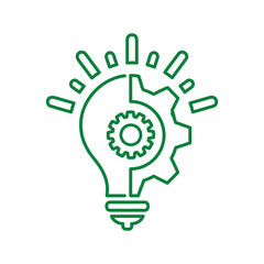 Creativity, idea, setting, bulb line icon. Outline vector.
