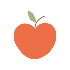 Simple illustration of a red apple in a flat style