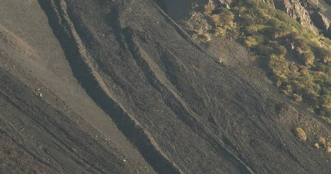 Remains of basaltic lava flows inside a caldera. Etna "Valle del Bove"