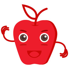 illustration vector graphic of apple cartoon character