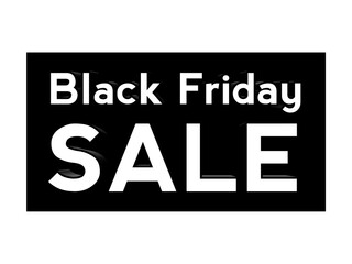 Black Friday text in black box for business promotion concept banner elements