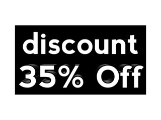 Discount 35% Off text in black box for business promotion concept banner elements