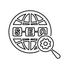 International, optimization, internet, search line icon. Outline vector.