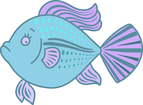 Funny fish in cartoon style.