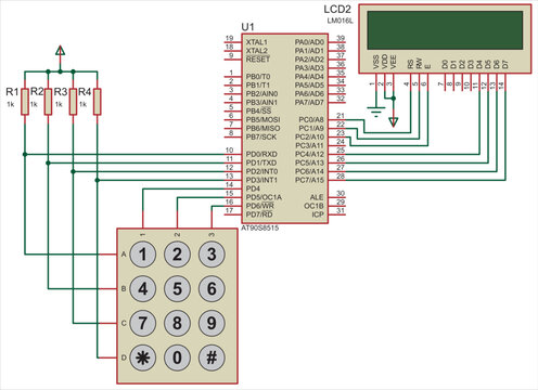 The vector  electrical schematic diagram of a digital
information output device,
operating under the control of an AVR microcontroller.
Vector drawing of an electronic device in a1 format.