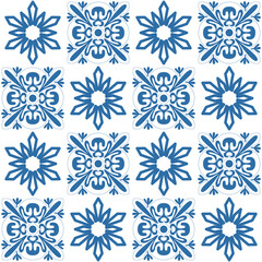 Ceramic spanish portuguese tiles Azulejo for wall decoration, retro geometric