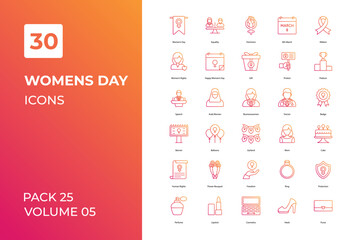 Women's Day icons collection. Set contains such Icons celebration, concept, day, design, more 