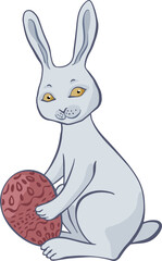 Hare with an Easter egg
