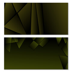 Abstract polygonal pattern. Set of two dark gradient polygonal backgrounds. Background design, cover, postcard, banner, wallpaper
