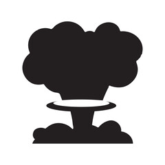 Disaster explosion nuclear bomb icon | Black Vector illustration |