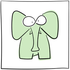 Cool elephant. Vector image of an elephant.