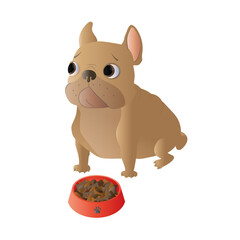 Cartoon funny french bulldog illustration