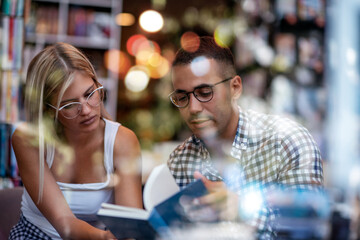 Students in the library