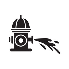 Fire hose hydrant water icon | Black Vector illustration |