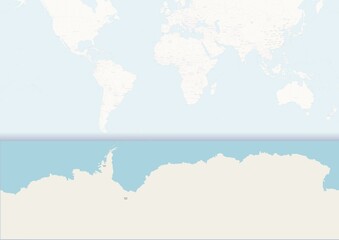 Physical map of the country of Antarctica © M&M Baciu