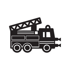 Emergency fire rescue transportation icon | Black Vector illustration |