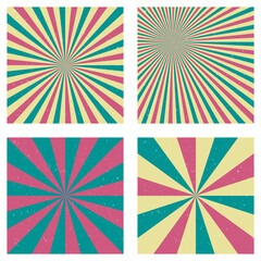 Appealing vintage backgrounds. Abstract sunburst covers with radial rays. Cool vector illustration.