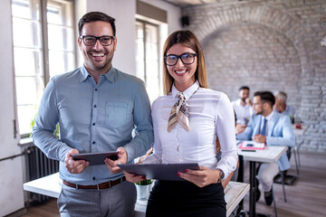 Portrait of business people in office