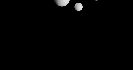 White balls floating in space