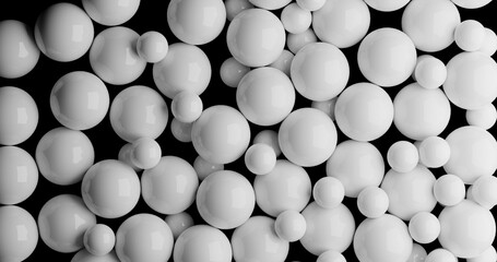 White balls floating in space