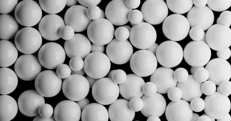 White balls floating in space