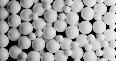 White balls floating in space