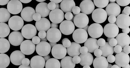 White balls floating in space