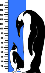 
Kids height chart, cute scale measurement for children grow. Baby measure meter for kindergarten with giraffes. Vector cartoon illustration