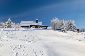 Winter landscape around Horni Mala Upa, Giant Mountains (Krkonose), Northern Bohemia, Czech Republic